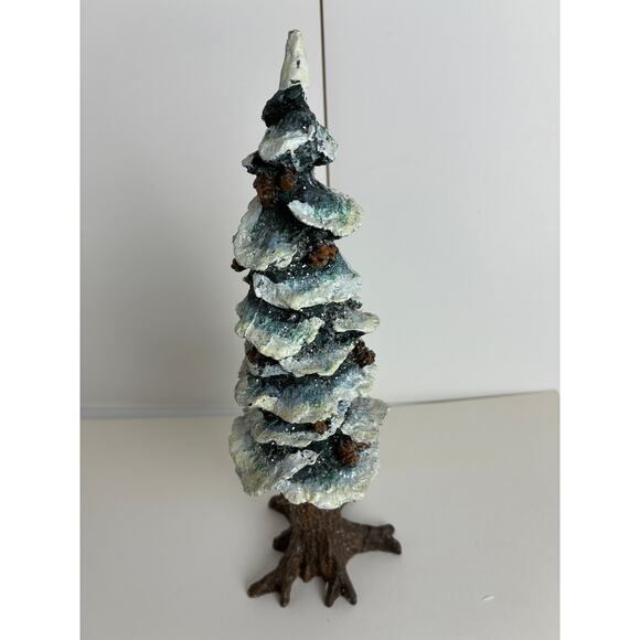 Dept. 56 Christmas Tree Village Pole Pine cold Cast Porcelain Box 8" Tall - Picture 3 of 6